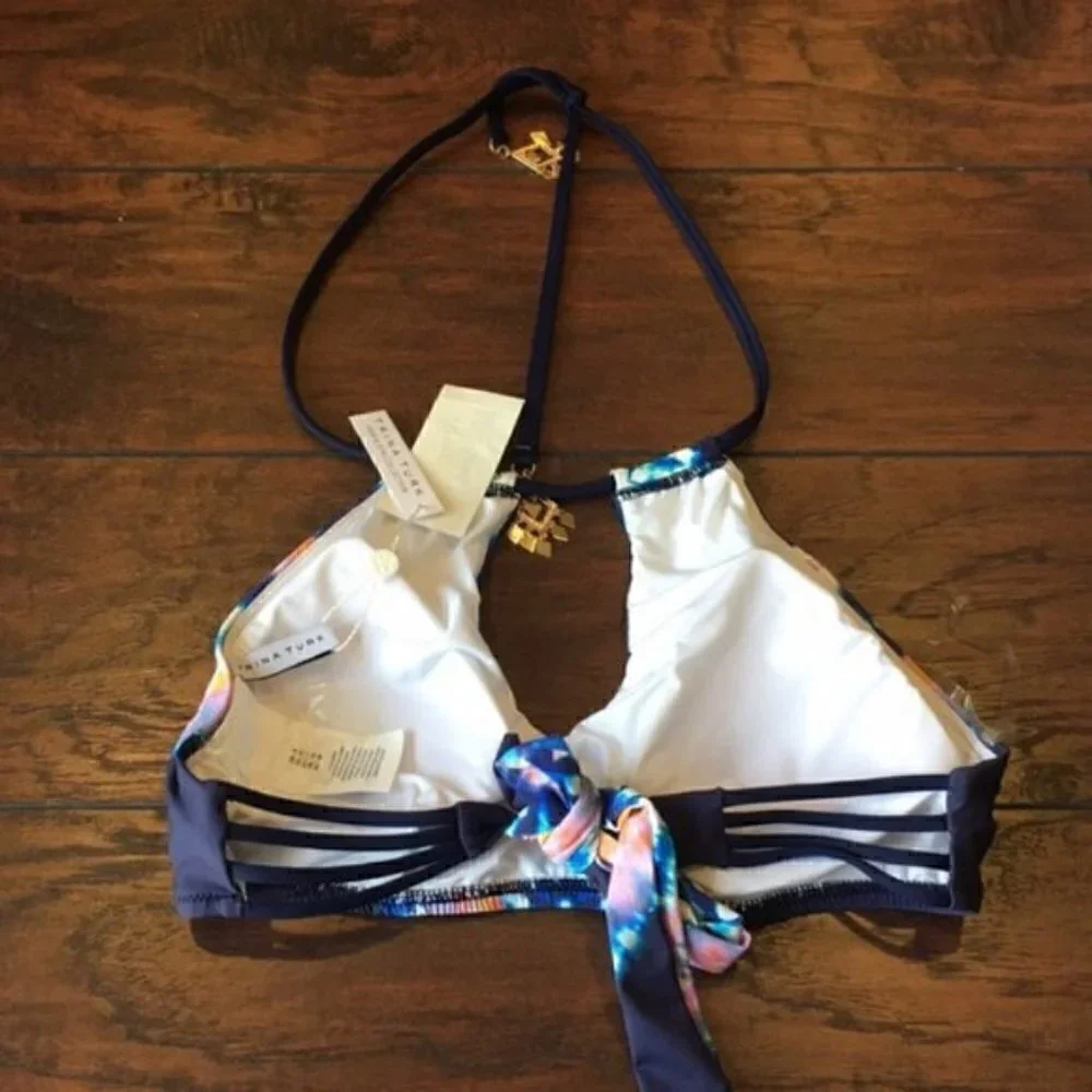NWT Trina Turk High Neck Tie Dye Bikini swim